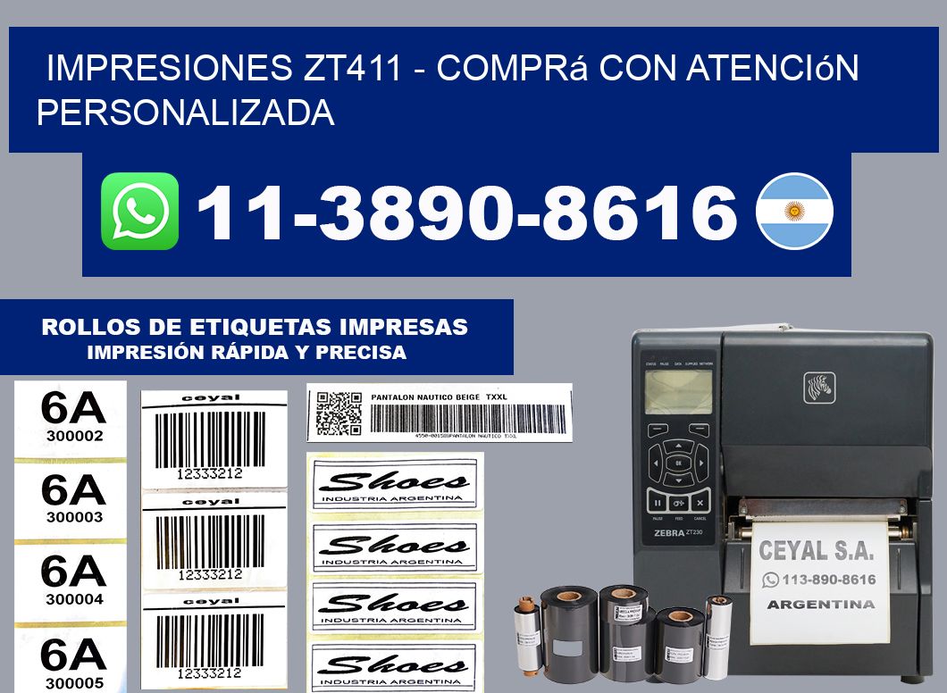 Impresiones ZT411 - Comprá con atención personalizada