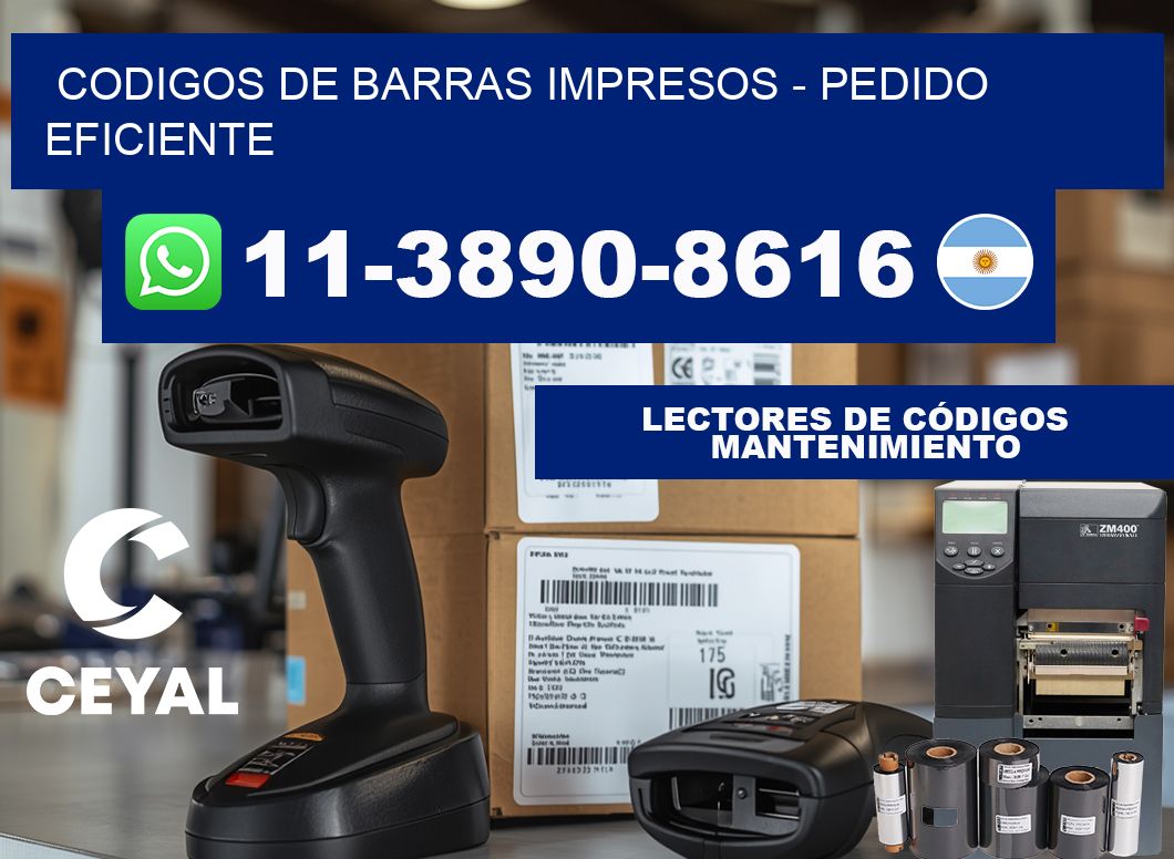 codigos de barras impresos - Pedido eficiente