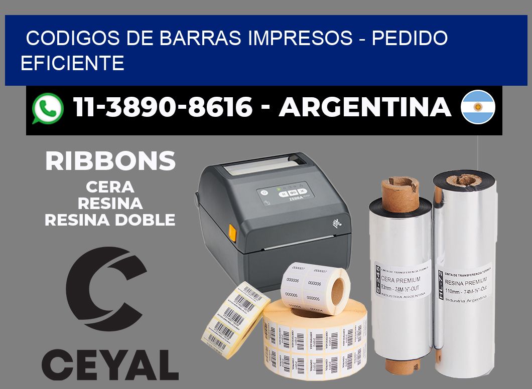 codigos de barras impresos - Pedido eficiente