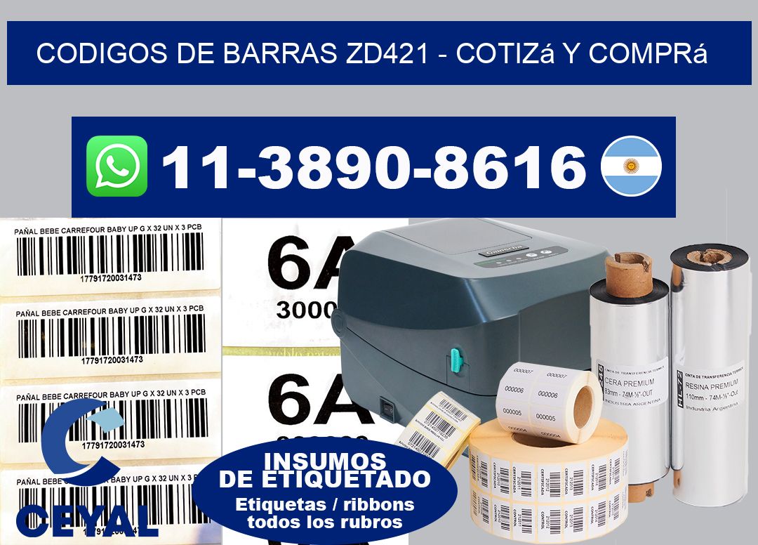 codigos de barras zd421 - Cotizá y comprá
